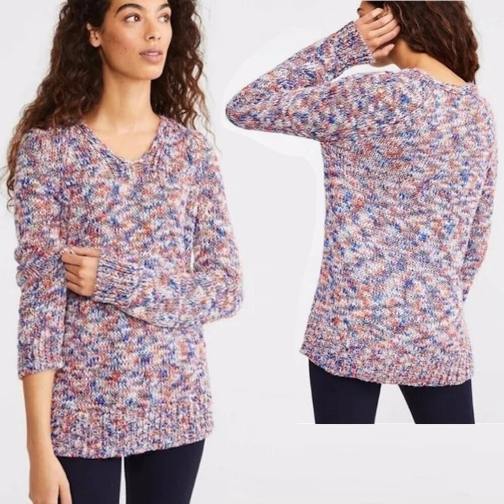 NWT New $90 Lou & Grey Wool Blend Multicolor Chunky Knit Sweater Size XS